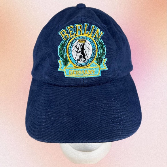 Unbranded Other - Berlin Germany Embroidered Blue Baseball Hat Cap with Metal Snap Buckle Closure
